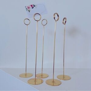 12” Gold Table Sign Holders (5)